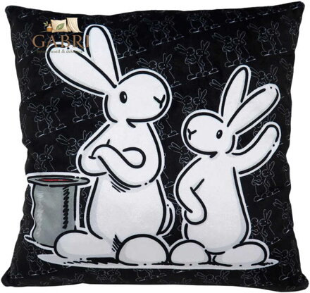 MORAVSKÁ ÚSTŘEDNA Polštář Bob a Bobek 30x30cm černý