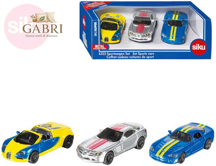 SIKU Super sportovní auto kovové set 3ks v krabici