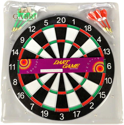 Hra šipky set terč oboustranný 36cm + 6 šipek *SPOLEČENSKÉ HRY*