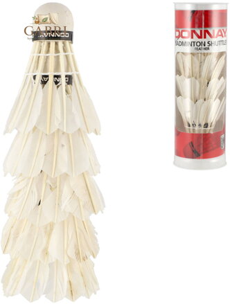 Badmintonové košíčky (míčky) péřové set 5ks bílé v tubě