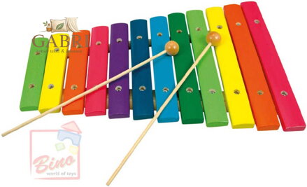 BINO DŘEVO Xylofon 12 tonů * DŘEVĚNÉ HRAČKY *