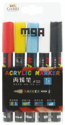 Fix akrylový popisovač 2mm barevný marker set 5ks dekorační
