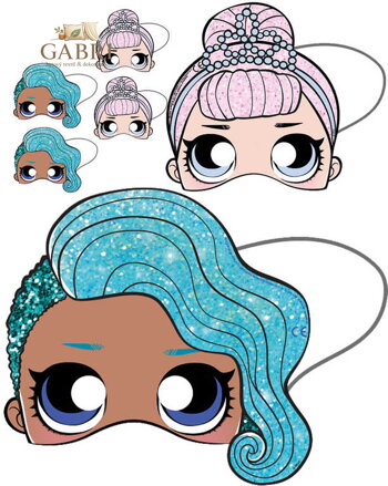 L.O.L. Surprise! Maska třpytivá na obličej na gumičku 2 druhy set 6ks karton