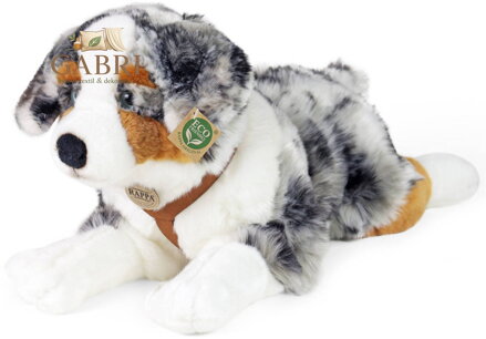 PLYŠ Pes australský ovčák 61cm ležící Eco-Friendly *PLYŠOVÉ HRAČKY*