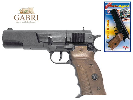 Pistole kapslovka Power Man 22 cm 8" dětská zbraň na kapsle