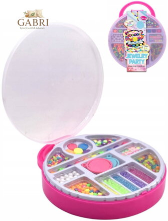 Korálky navlékací kreativní sada výroba náramků dětská bižuterie v kufříku