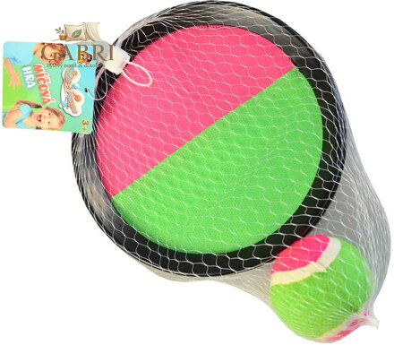 Hra Catch ball Lambada set 2 talíře s míčkem na suchý zip v síťce