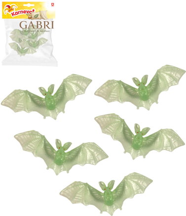Netopýr 13cm zvířátko svítící ve tmě set 5ks Halloween dekorace