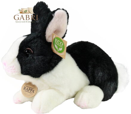 PLYŠ Zajíc 23cm sedící černobílý *PLYŠOVÉ HRAČKY*