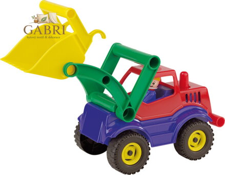 LENA Auto barevné aktivní nakladač 27cm bagr s řidičem na písek 4152