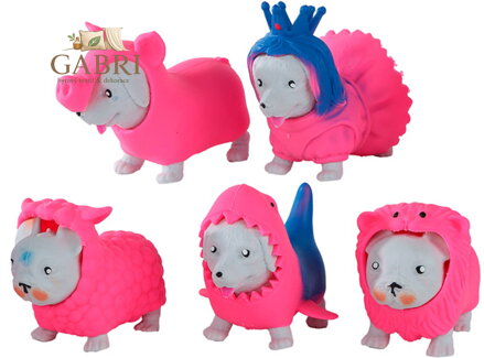 Pejsek Glamour strečový antistresový ve fashion oblečku zvířátko 6 druhů