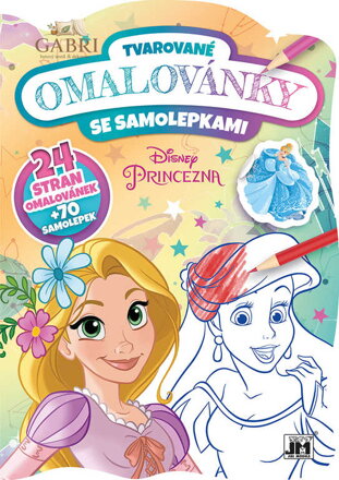 JIRI MODELS Omalovánky tvarované + samolepky Disney Princezny