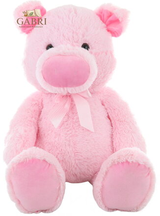 PLYŠ Prasátko sedící 75cm s mašličkou *PLYŠOVÉ HRAČKY*