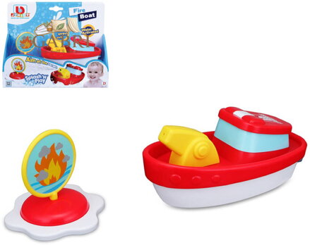 BBURAGO Junior baby člun hasičský do vody do vany na baterie