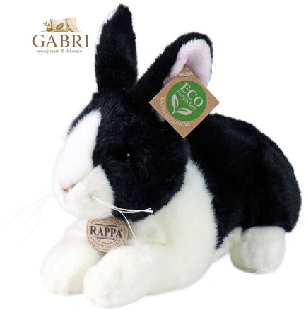 PLYŠ Králík bíločerný 25cm Eco-Friendly *PLYŠOVÉ HRAČKY*