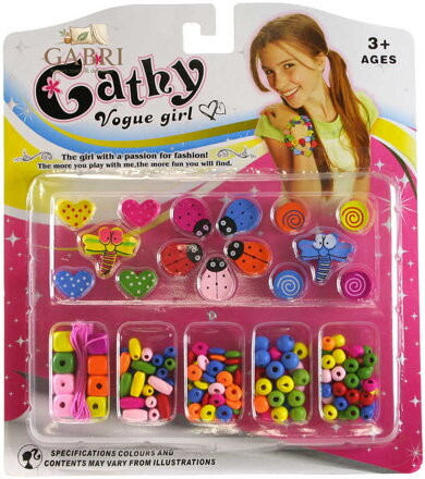 DŘEVO Korálky dřevěné navlékací s provázky*DŘEVĚNÉ HRAČKY*