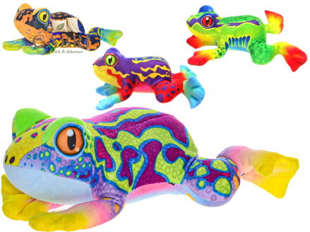 PLYŠ Žába 20cm sedící na baterie 4 barvy Zvuk *PLYŠOVÉ HRAČKY*