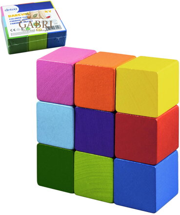 DETOA DŘEVO Kostky barevné kubus set 9ks *DŘEVĚNÉ HRAČKY*