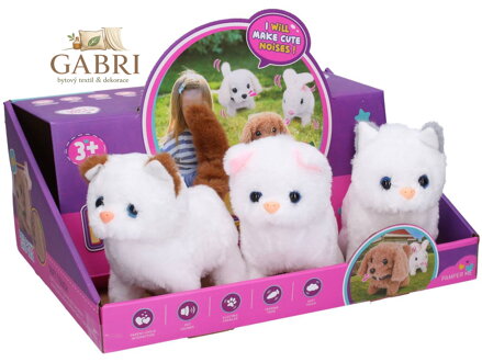 Kočka na baterie 16cm chodící se zvukem