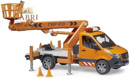 BRUDER 02679 Auto MB Sprinter s montážní plošinou model na baterie Světlo Zvuk