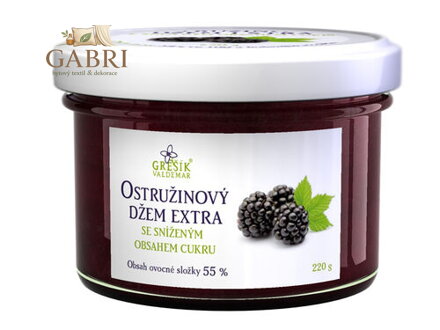 Grešík Ostružinový džem extra Se sníženým obsahem cukru 220 g