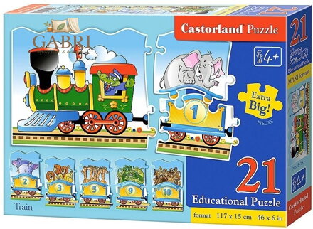 CASTORLAND Puzzle Učíme se čísla 1-10, Vláček 21 dílků