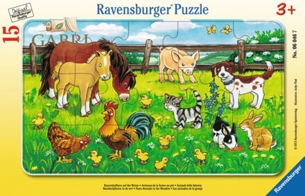 RAVENSBURGER Puzzle Zvířátka na louce 15 dílků
