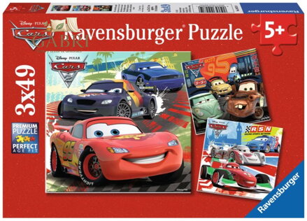 RAVENSBURGER Puzzle Auta: Zábavné závodění 3x49 dílků