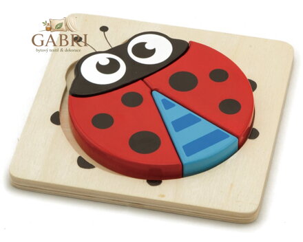 BABU Dřevěné puzzle Beruška 4 dílky