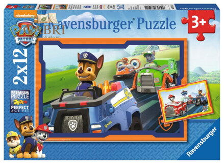 RAVENSBURGER Puzzle Tlapková patrola v akci 2x12 dílků