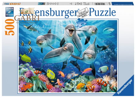 RAVENSBURGER Puzzle Delfíni 500 dílků