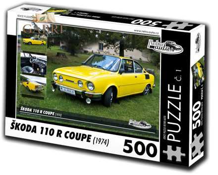 RETRO-AUTA Puzzle č. 1 Škoda 110 R Coupe (1974) 500 dílků