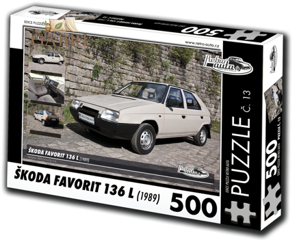 RETRO-AUTA Puzzle č. 13 Škoda Favorit 136 L (1989) 500 dílků