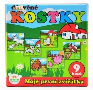 TEDDIES Obrázkové kostky Moje první zvířátka, 9 kostek