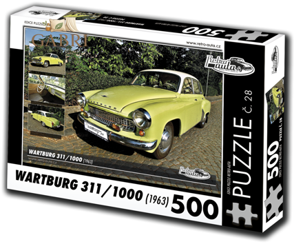 RETRO-AUTA Puzzle č. 28 Wartburg 311,1000 (1963) 500 dílků