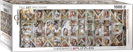 EUROGRAPHICS Panoramatické puzzle Strop Sixtinské kaple 1000 dílků