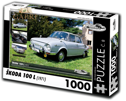 RETRO-AUTA Puzzle č. 8 Škoda 100 L (1971) 1000 dílků