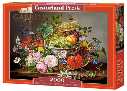 CASTORLAND Puzzle Zátiší s květinami a ovocem 2000 dílků