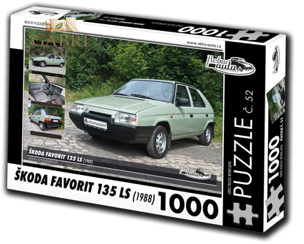RETRO-AUTA Puzzle č. 52 Škoda Favorit 135 LS (1988) 1000 dílků