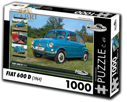 RETRO-AUTA Puzzle č. 49 Fiat 600 D (1964) 1000 dílků