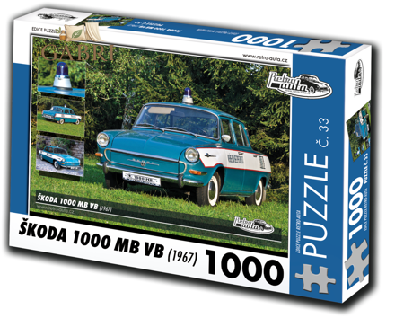 RETRO-AUTA Puzzle č. 33 Škoda 1000 MB VB (1967) 1000 dílků