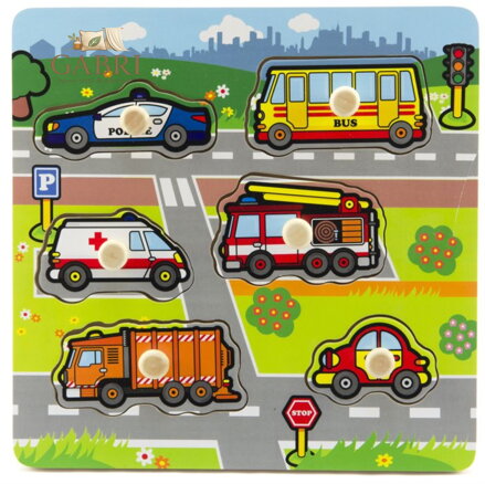 TEDDIES Dřevěná vkládačka Moje první auta