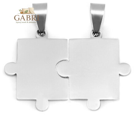 Ocelové partnerské přívěsky Puzzle 2ks - hladké