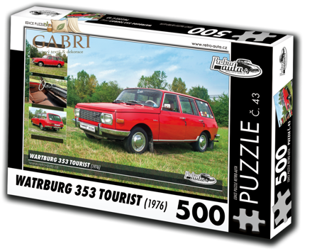 RETRO-AUTA Puzzle č. 43 Wartburg 353 Tourist (1976) 500 dílků
