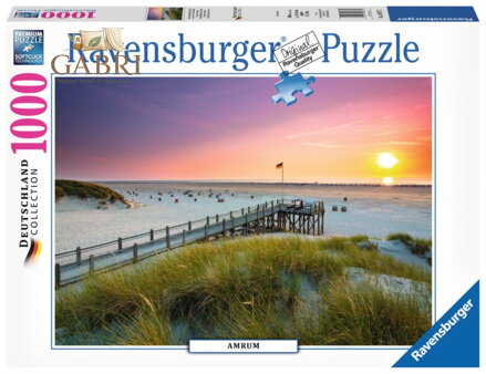 RAVENSBURGER Puzzle Západ slunce v Amrum, Německo 1000 dílků
