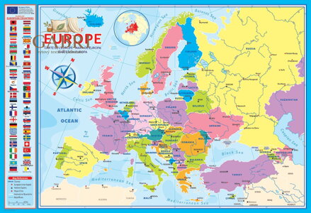 EUROGRAPHICS Puzzle Mapa Evropy 200 dílků