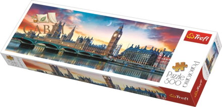 TREFL Panoramatické puzzle Big Ben a Westminsterský palác, Londýn 500 dílků
