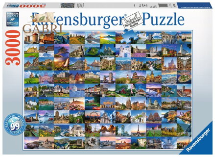 RAVENSBURGER Puzzle 99 krásných míst Evropy 3000 dílků