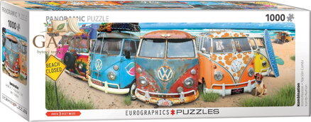 EUROGRAPHICS Panoramatické puzzle Barevné autobusy 1000 dílků