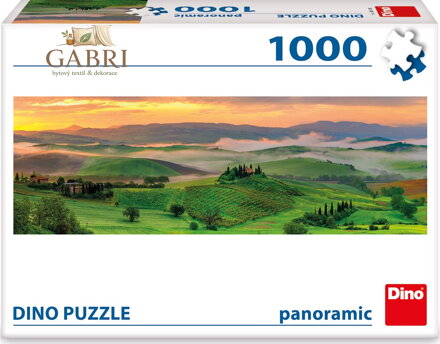 DINO Panoramatické puzzle Val d’Orcia, Toskánsko, Itálie 1000 dílků